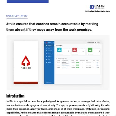 Athlio case study — first page preview
