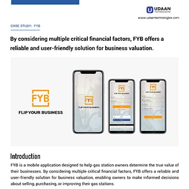 FYB App case study — first page preview
