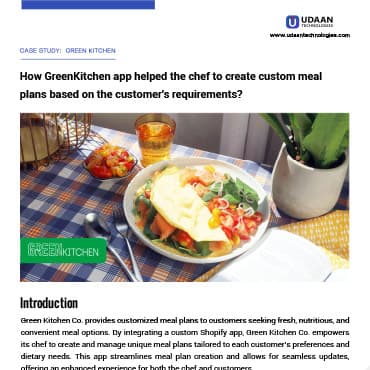 Green Kitchen case study — first page preview