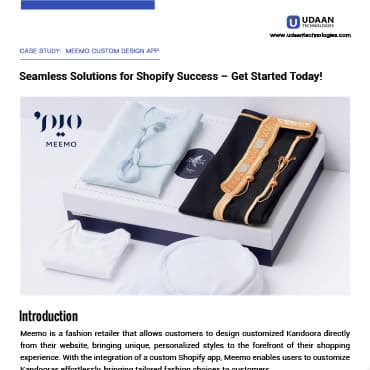 Meemo Custom Design case study — first page preview